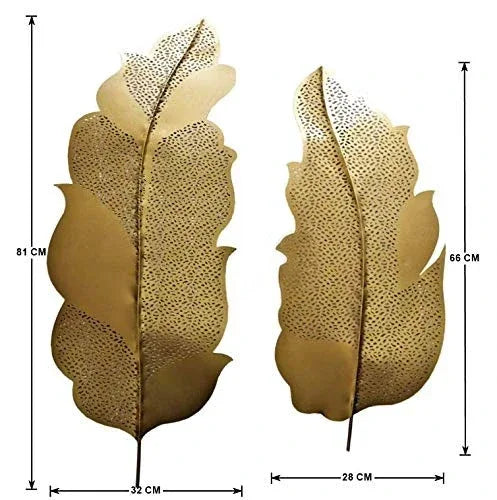 Golden Leaves Metal Wall Art-ArtyCraftz.com
