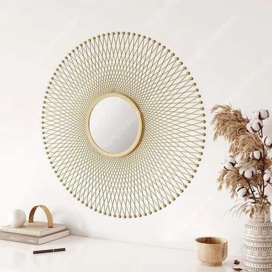 Golden Sunburst Wall Mirror-ArtyCraftz.com