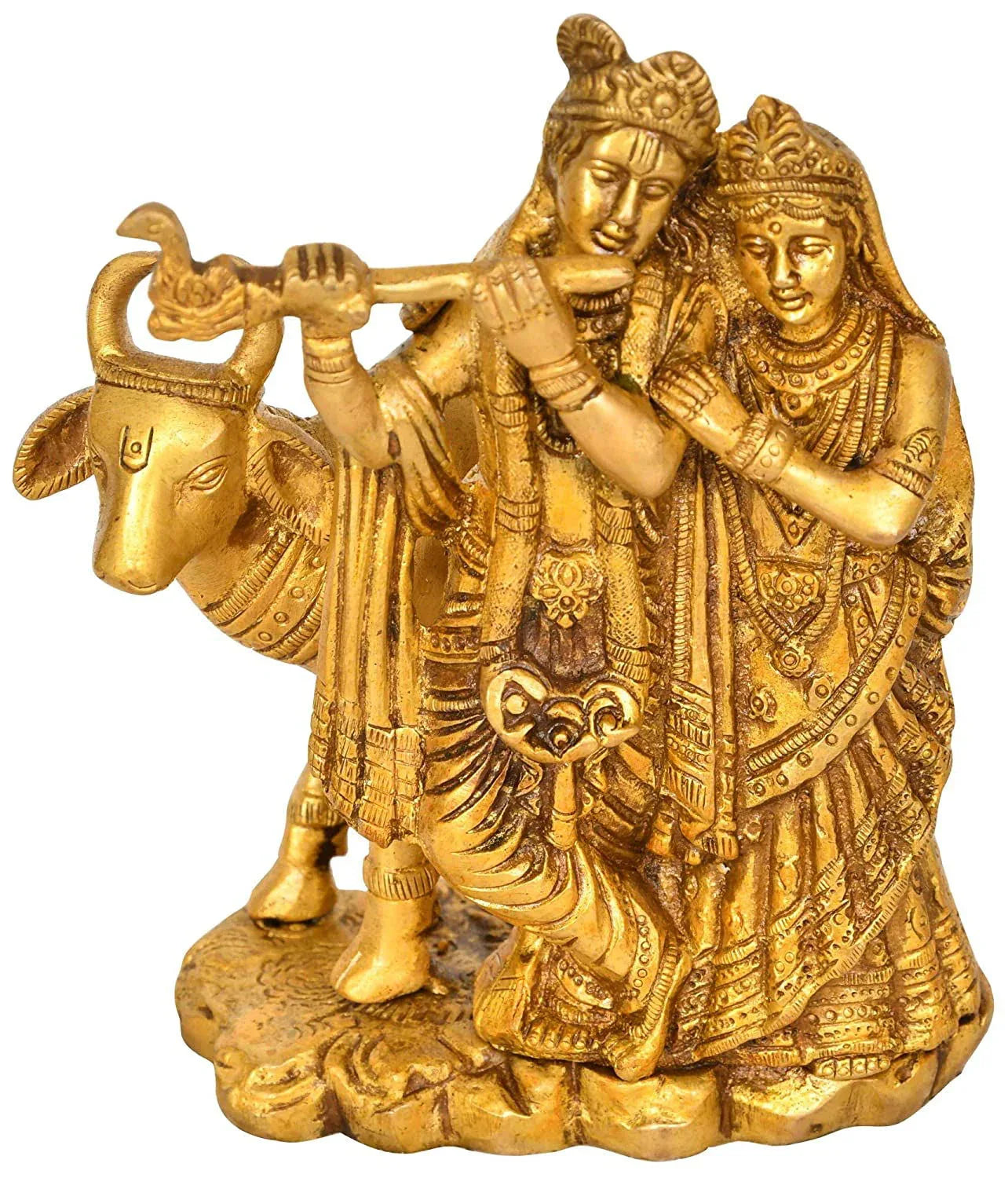 Gopala Krishna with Radha - Brass Statue Height : 6 inche - ArtyCraftz.com