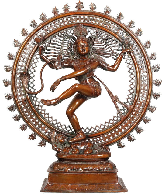 Grand Brass Nataraja Sculpture – Lord Shiva Cosmic Dance Statue-ArtyCraftz.com