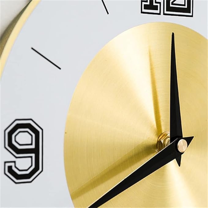 Green Metal Wall Clock with Golden Ginko Leaf Design