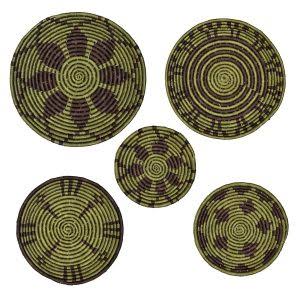 Green Sabai Grass Wall Plate Set for boho and rustic home decor-ArtyCraftz.com