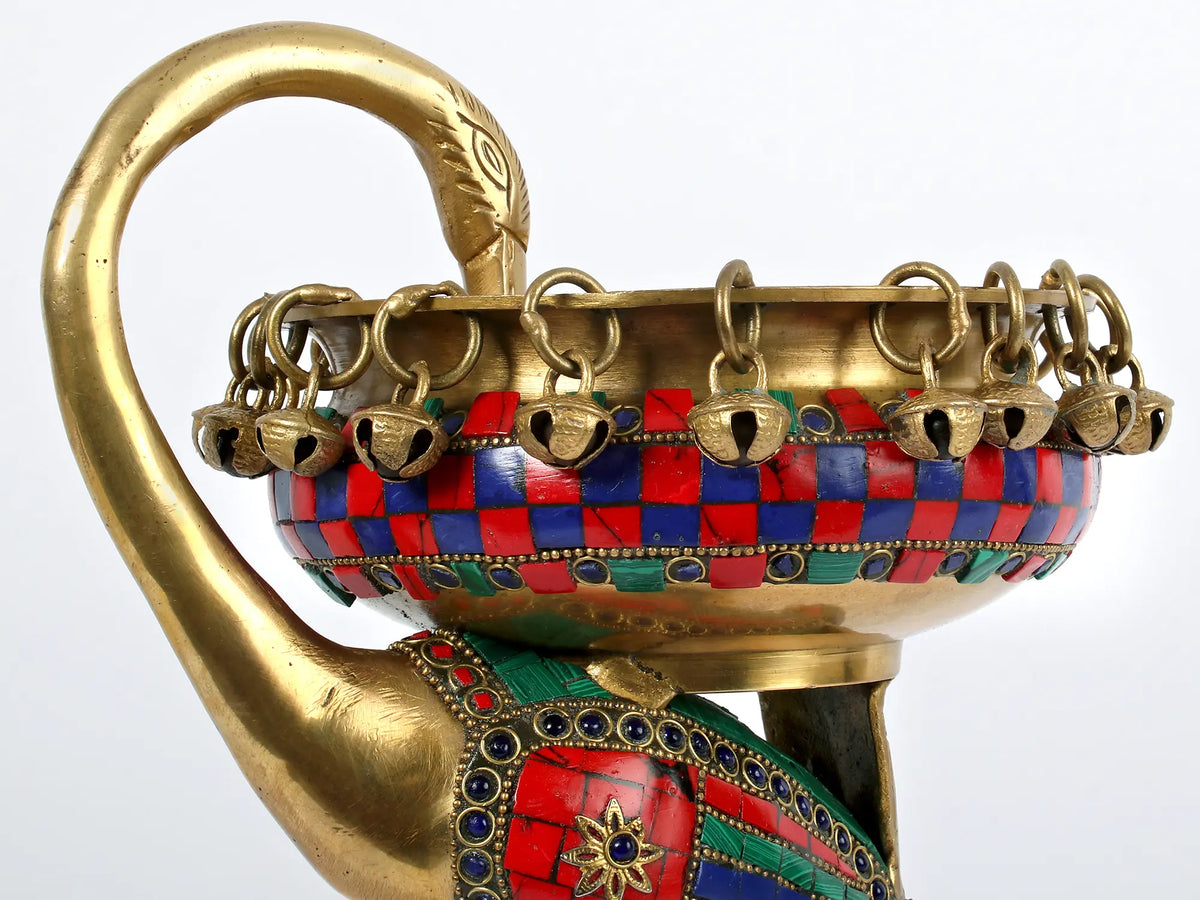 HandMade Brass Flamingo Urli