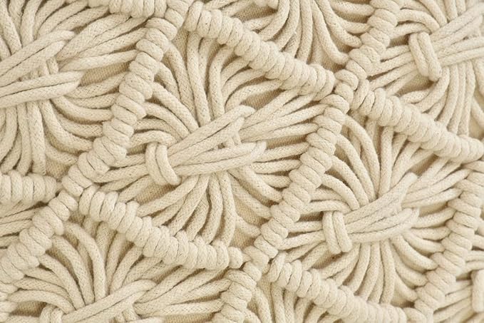 HandWoven Cotton Macrame Pillow Cushion Cover with Side Tassels