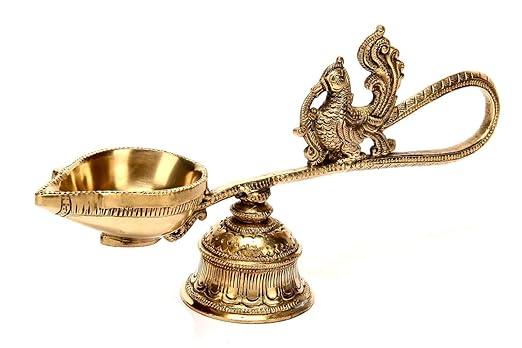 Hand Diya with Bell Two in One Diya on Top and Bell in Base - ArtyCraftz.com