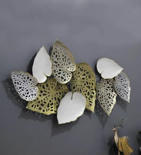 Hand Painted Metal Leaf Wall Decor