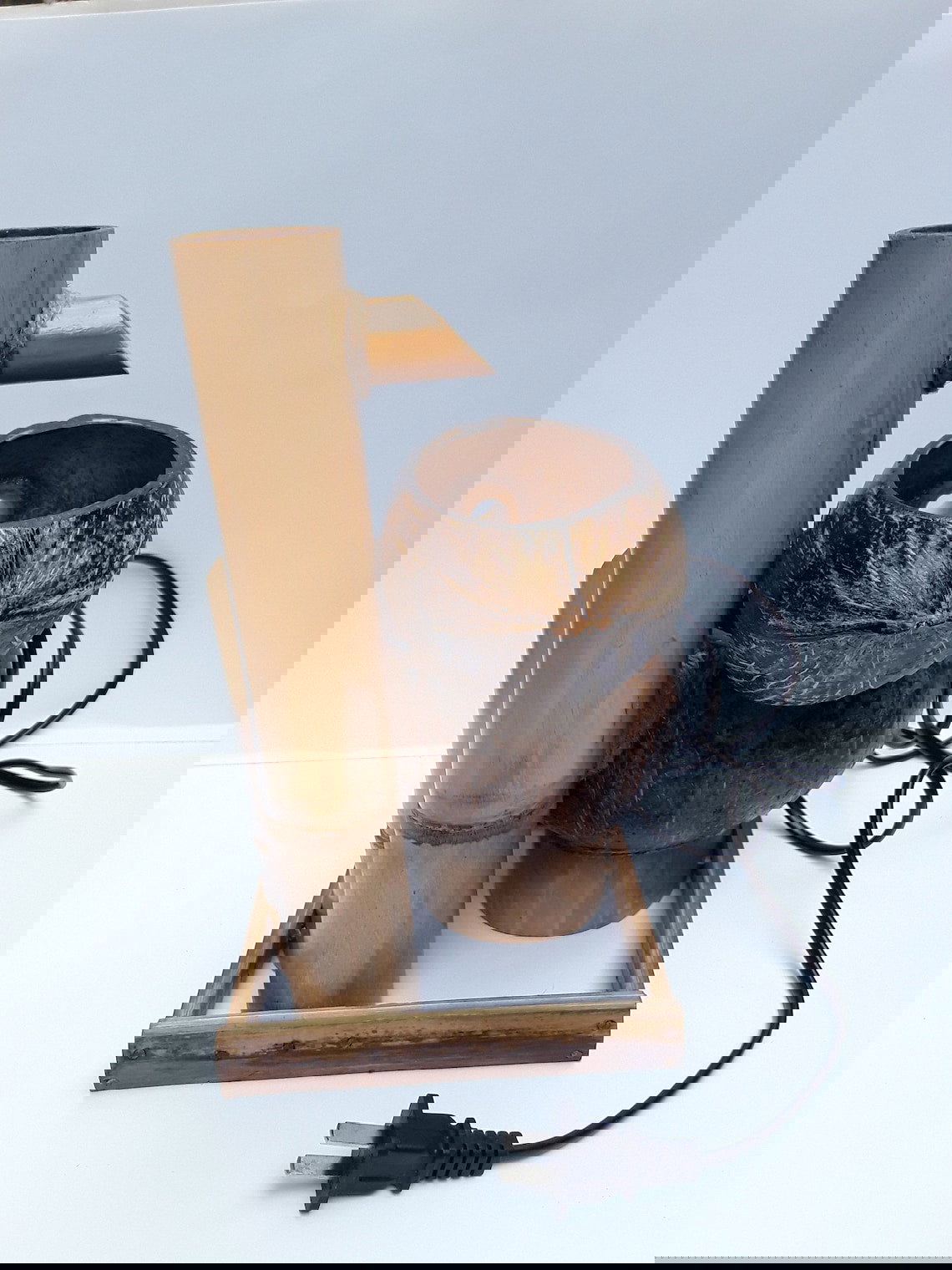 Handcrafted 2 Steps Coconut shell and Bamboo Fountain for Home and Garden Decor - ArtyCraftz.com