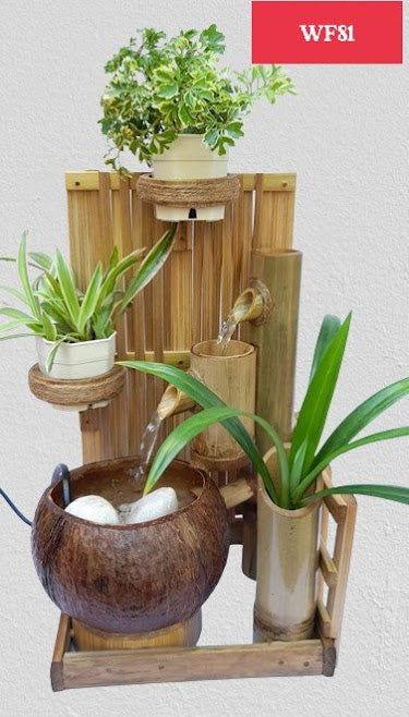 Handcrafted Bamboo and Coconut shell Fountain - ArtyCraftz.com