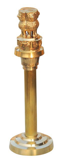 Handcrafted Brass Ashoka Pillar for Table Decor and Gifting 3.5*3.5*11.2 Inches - ArtyCraftz.com