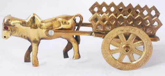 Handcrafted Brass Bull Cart for Showpiece - ArtyCraftz.com
