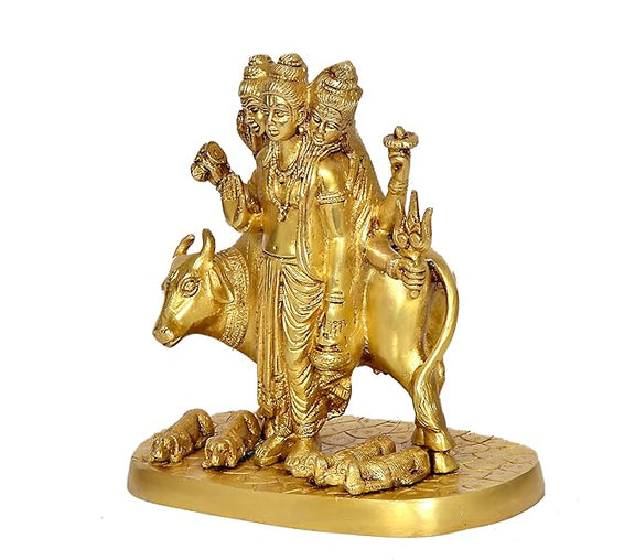Handcrafted Brass Dattatreya 8 Inches Statue-ArtyCraftz.com