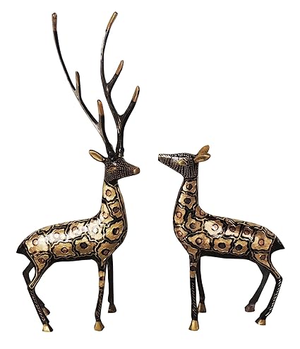 Brass Deer Pair Showpiece