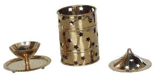 Handcrafted Brass Diya – Antique Deepak for Pooja 3.6*3.6*6.5 Inches - ArtyCraftz.com