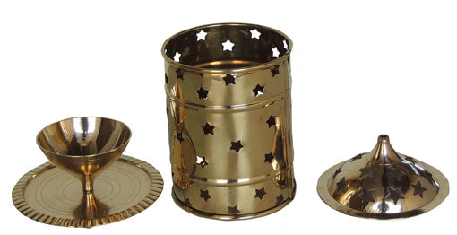 Handcrafted Brass Diya – Antique Deepak for Pooja 4.5x4.5x7.2 inches - ArtyCraftz.com