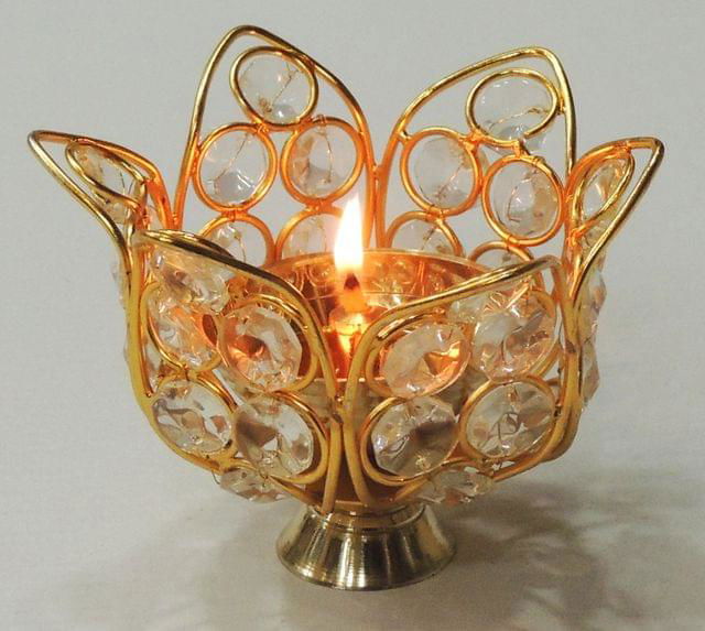Handcrafted Brass Diya Pooja House Warming 4*4*3.2 Inches - ArtyCraftz.com