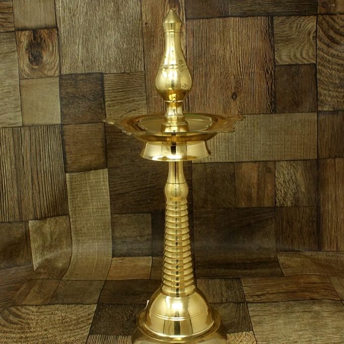 Handcrafted Brass Diya Stand (Kuthu Vilakku) Lamp Deepam Fancy Stand