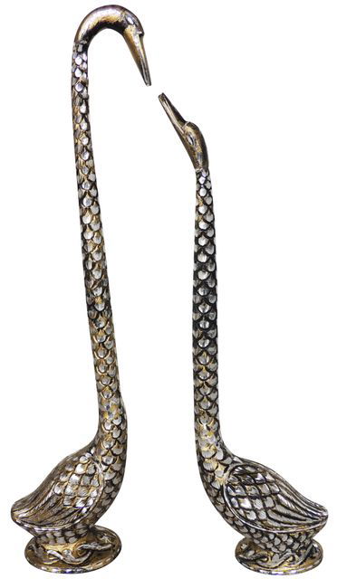 Handcrafted Brass Duck Pair Showpiece for Home Decor and Gifting 4*3*20 Inches - ArtyCraftz.com