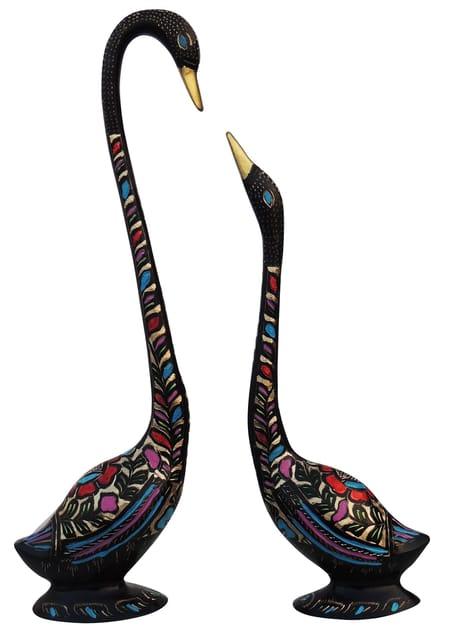 Handcrafted Brass Duck Pair Showpiece for Home Decor and Gifting 5.5*2.5*17.2 Inches - ArtyCraftz.com