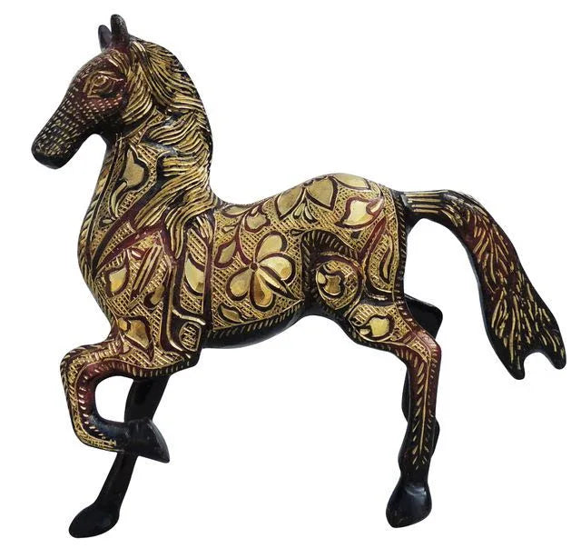 Handcrafted Brass Horse Showpiece for Home Decor and Gifting 9*3*8.5 Inches - ArtyCraftz.com