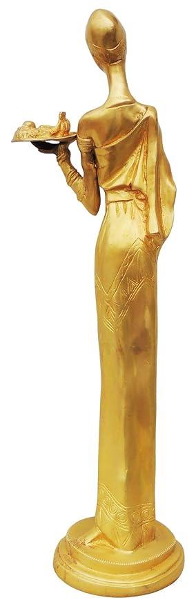 Handcrafted Brass Lady with Fruits for Showpiece