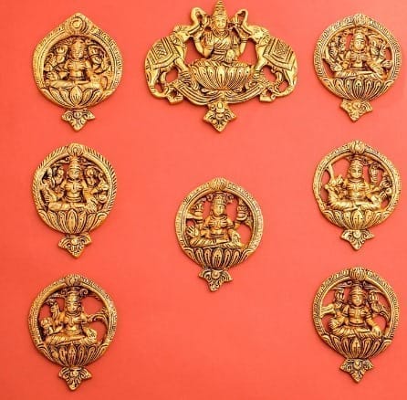 Handcrafted Brass Lakshmi Wall Hanging-ArtyCraftz.com