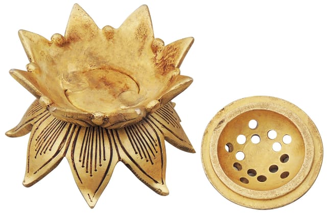 Handcrafted Brass Lotus Incense Burner-ArtyCraftz.com