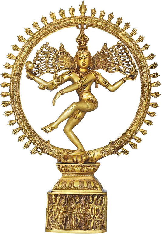 Handcrafted Brass Nataraja 23 Inches Sculpture for Luxury Interiors