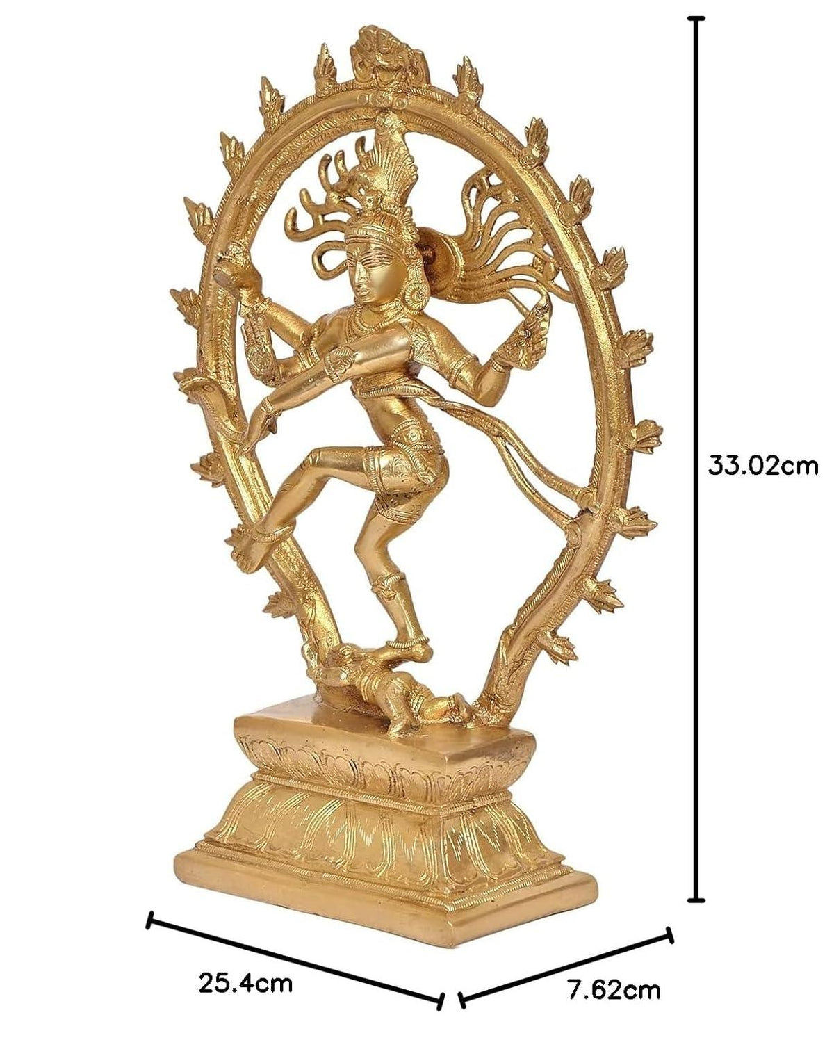 Handcrafted Brass Nataraja Shiva Cosmic Dance Statue with Damaru Flame-ArtyCraftz.com