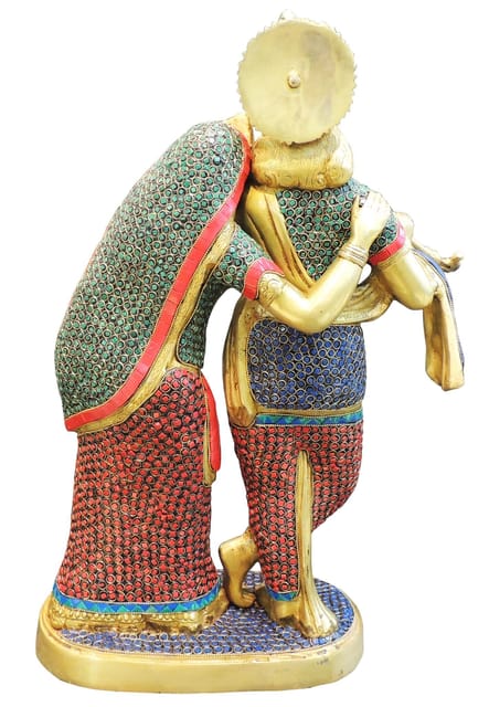 Handcrafted Brass Radha Krishna Standing 23 Inches Statue-ArtyCraftz.com