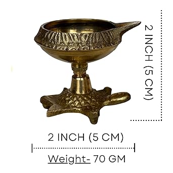 Handcrafted Brass Tortoise Diya Pooja Gifting1.9*1.6*1.5 Inches