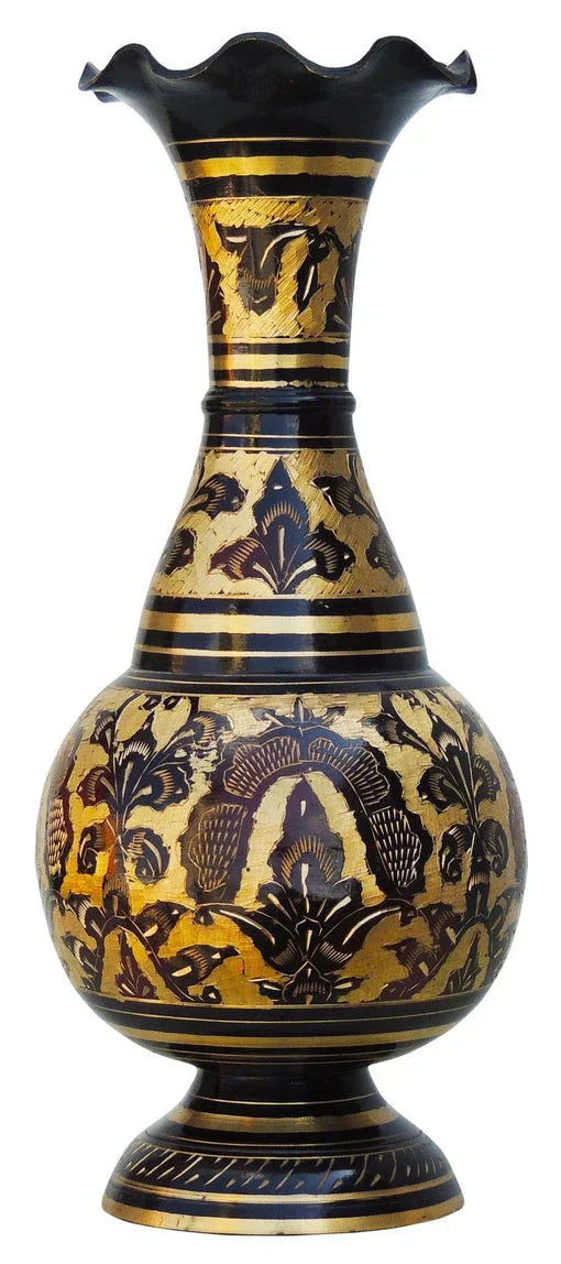 Handcrafted Brass Vase for Home Decor and Gifting 5*5*12 Inches - ArtyCraftz.com