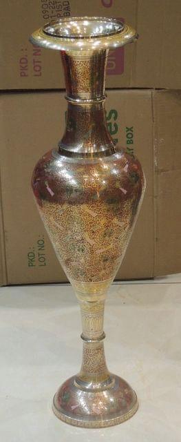Handcrafted Brass Vase for Home Decor and Gifting 8*8*30 Inches - ArtyCraftz.com