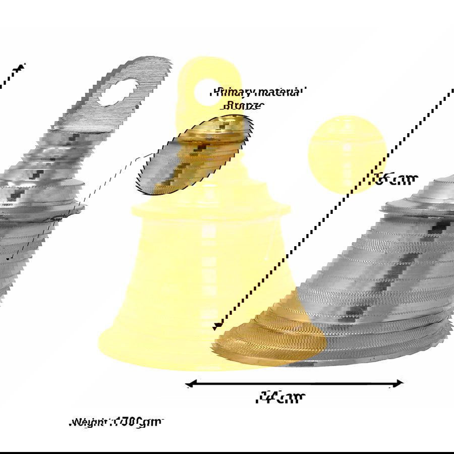 Handcrafted Bronze Hanging Bell with Chain - ArtyCraftz.com