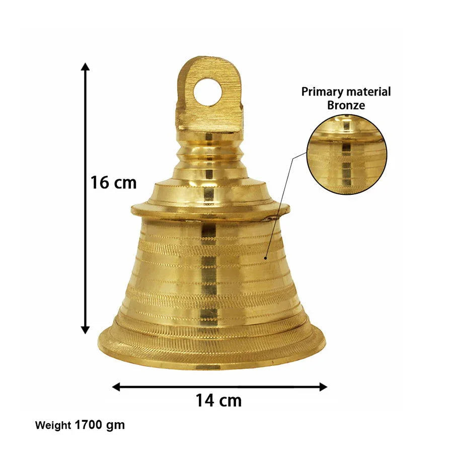 Handcrafted Bronze Hanging Bell with Chain - ArtyCraftz.com