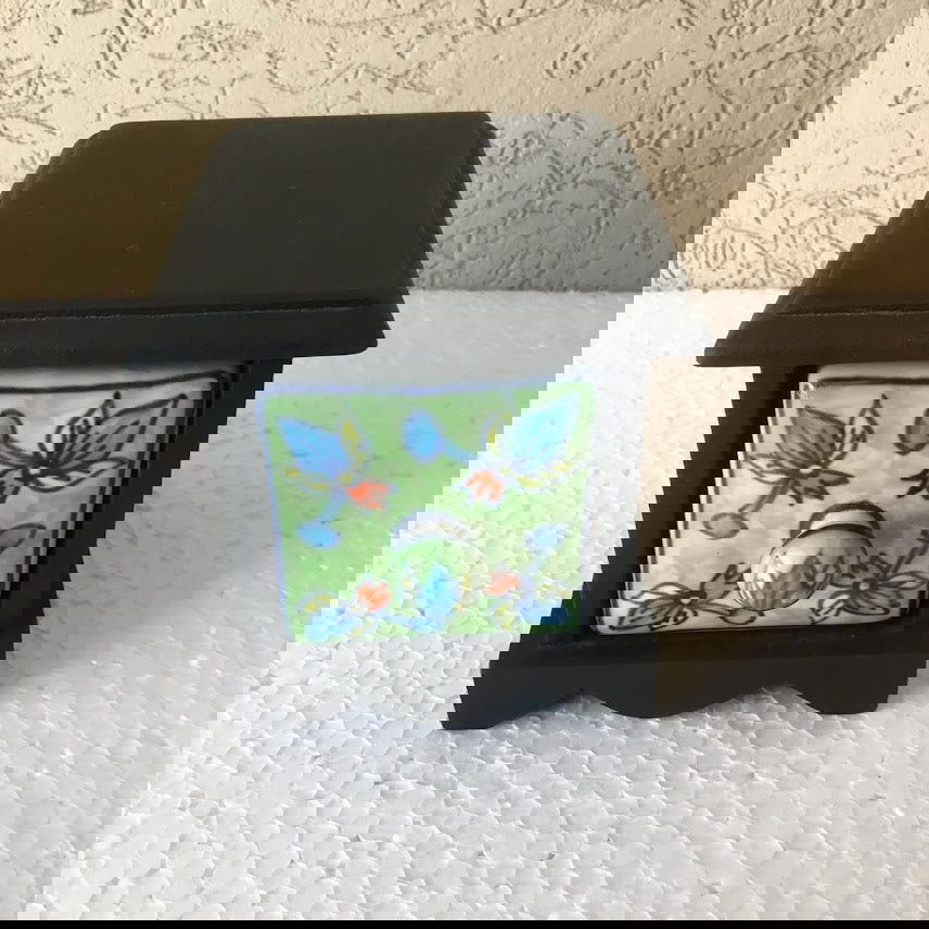 Handcrafted Ceramic Single Drawer Jewellery Box Black Color - ArtyCraftz.com