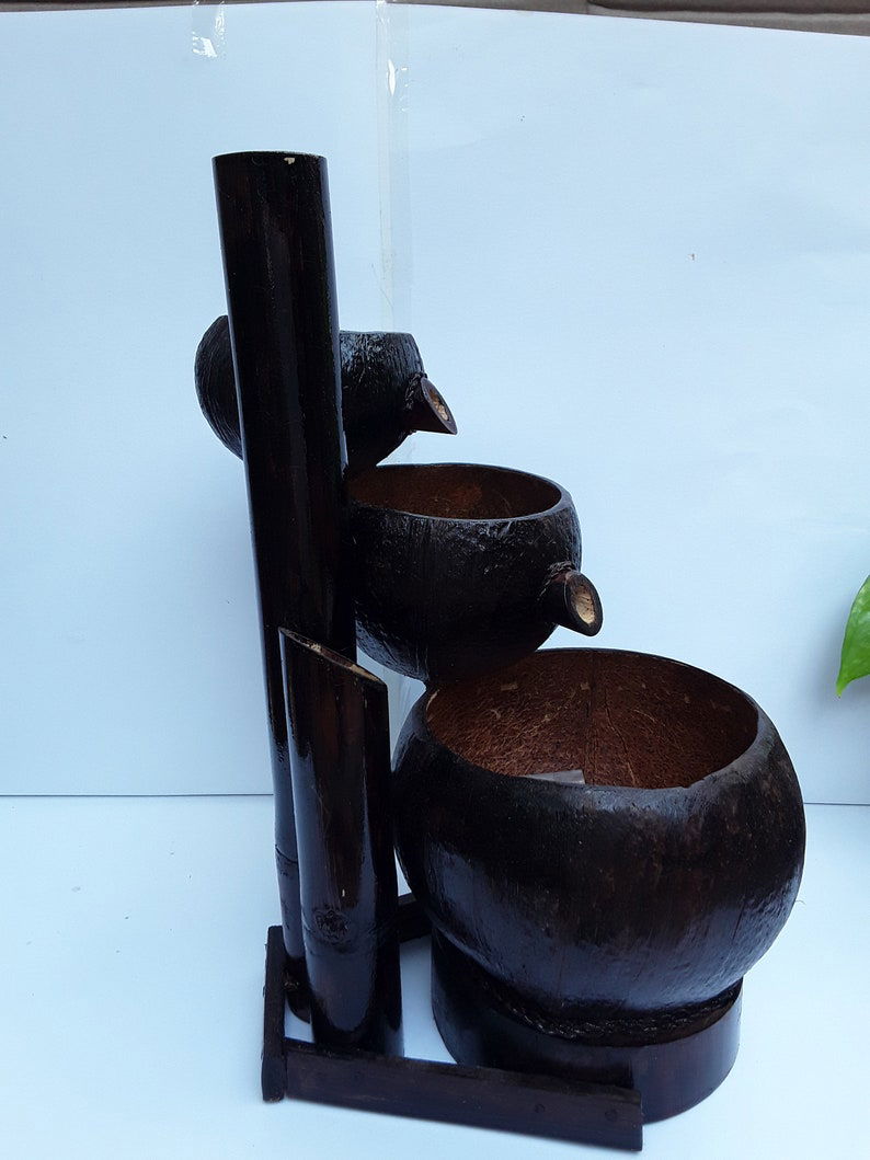 Handcrafted Coconut shell Bamboo Fountain for Home and Garden Decor - ArtyCraftz.com