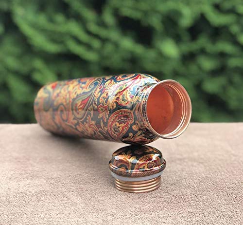 Handcrafted Copper Water Bottle for Storing Water for Travels, School and College, Office