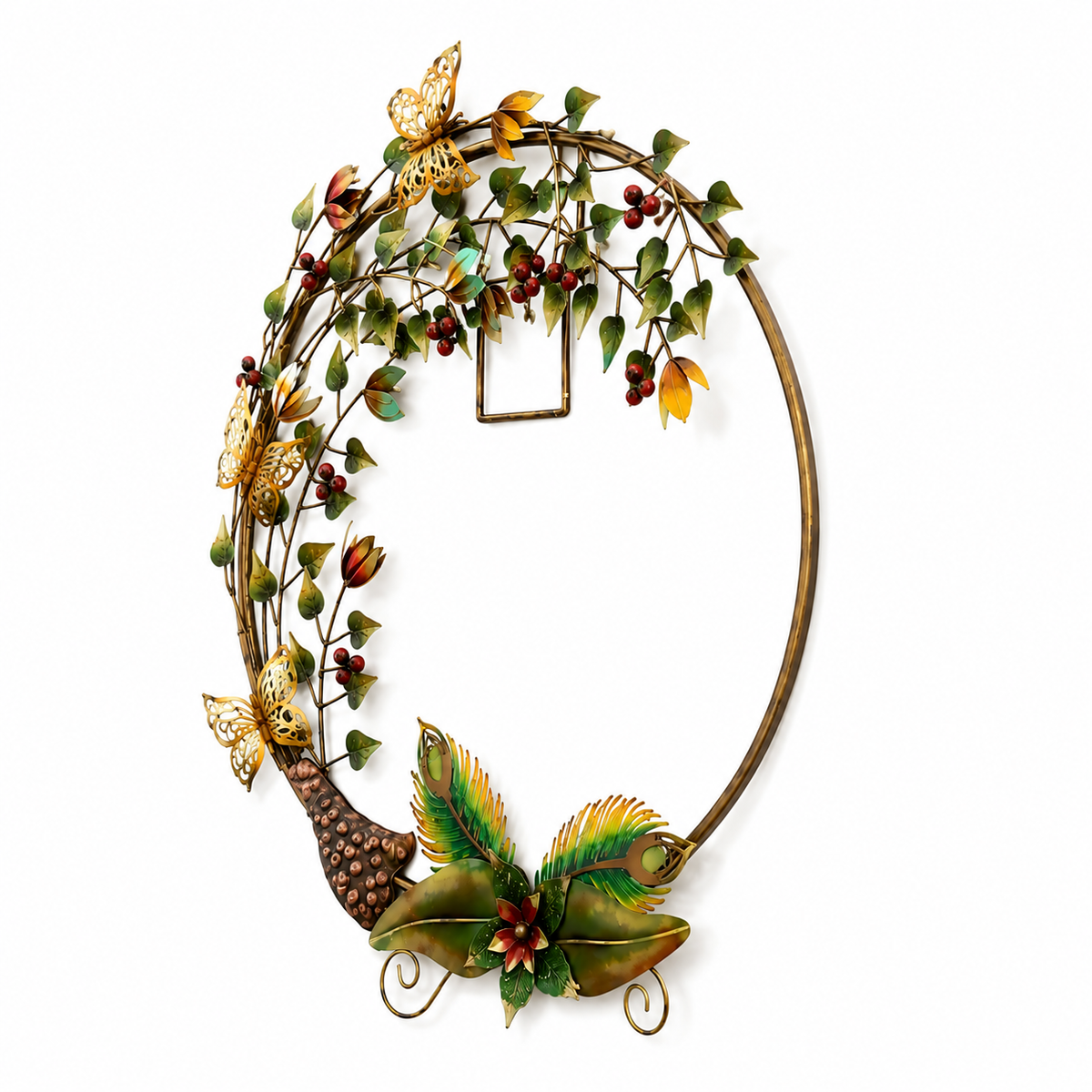 Handcrafted Floral Vine with Butterfly Wall Art-ArtyCraftz.com