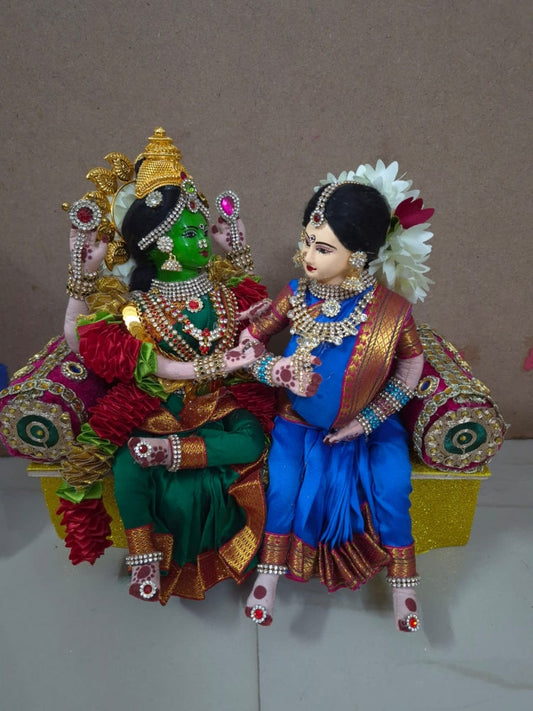Handcrafted Garbarakshambigai Baby Shower Fabric Doll Set-ArtyCraftz.com