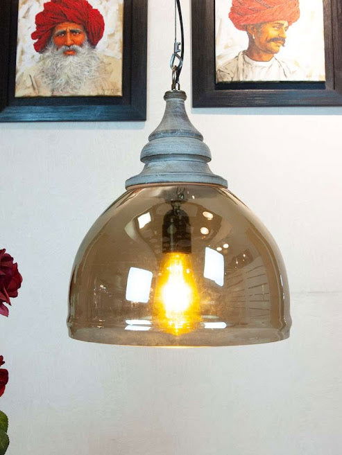 Handcrafted Glass and Wood Light for Home Decor - ArtyCraftz.com