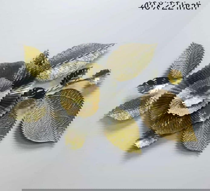 Handcrafted Iron Black Golden Rose Wall Art - ArtyCraftz.com