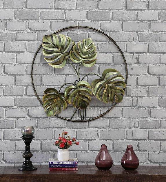 Handcrafted Iron Palm Leaf Ring Wall Art - ArtyCraftz.com