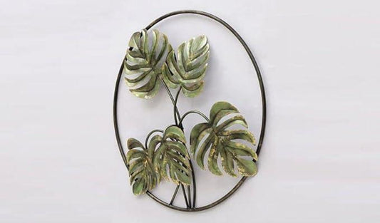 Handcrafted Iron Palm Leaf Ring Wall Art - ArtyCraftz.com