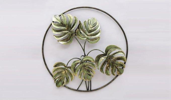 Handcrafted Iron Palm Leaf Ring Wall Art - ArtyCraftz.com