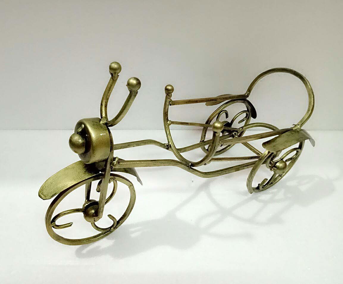 Handcrafted Iron Retro Cycle Wine Bottle Holder for Showpiece - ArtyCraftz.com