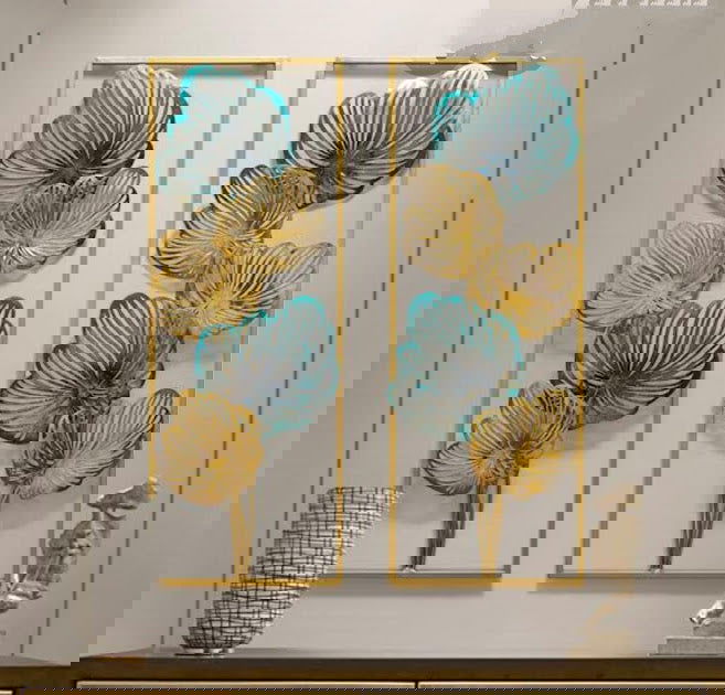 Handcrafted Iron Sallow Leaf Frame Wall Art - ArtyCraftz.com