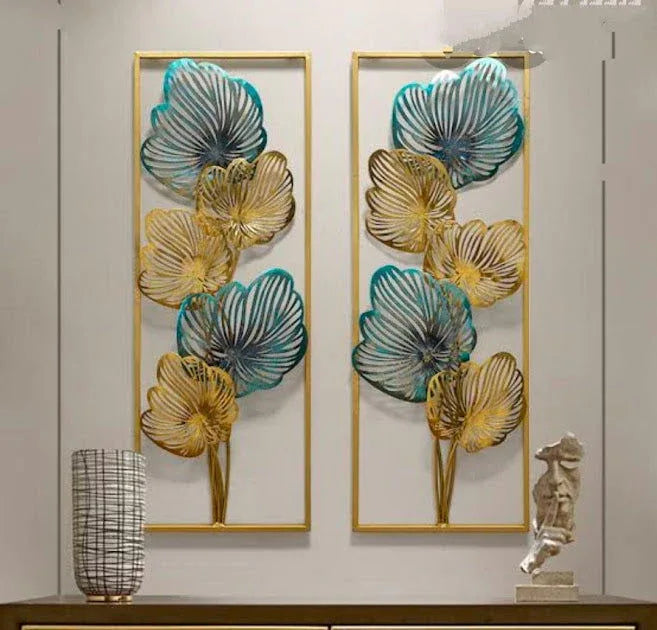 Handcrafted Iron Sallow Leaf Frame Wall Art - ArtyCraftz.com