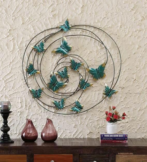 Handcrafted Iron Spiral Butterfly Wall Art - ArtyCraftz.com