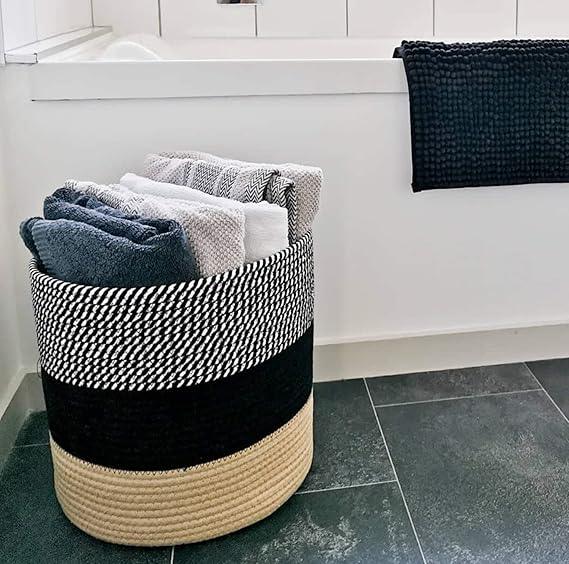Handcrafted Jute Cotton Planter Basket Plant Pot Storage