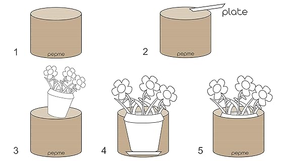 Handcrafted Jute Cotton Planter Basket Plant Pot Storage